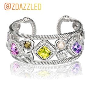 Crystal Cable Wired Bangle Bracelet New